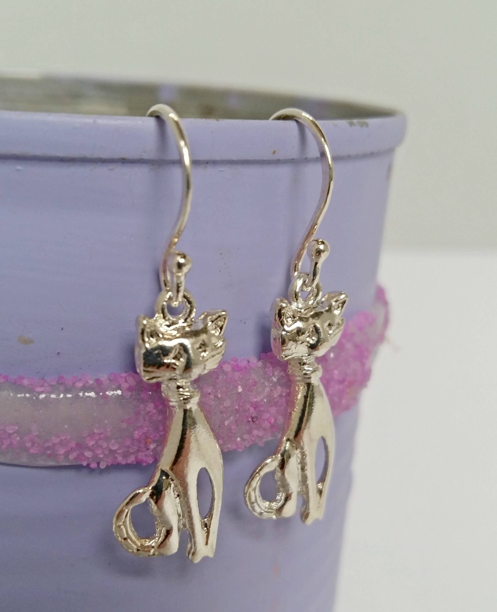 For all the Cat Lovers Lovely Sterling Silver Earrings D M